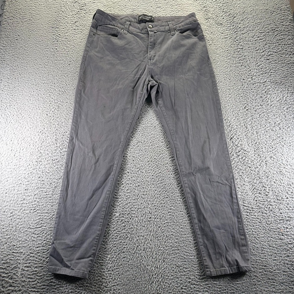Truth + Theory Pant Mens 34x31 Gray Cotton Chino Straight Slim Business Stretch